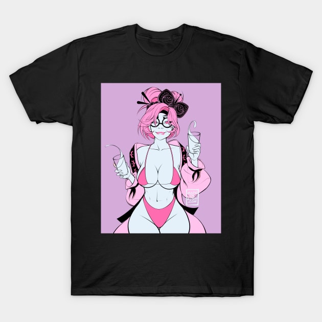 Pink anime milk girl T-Shirt by Made In Kush